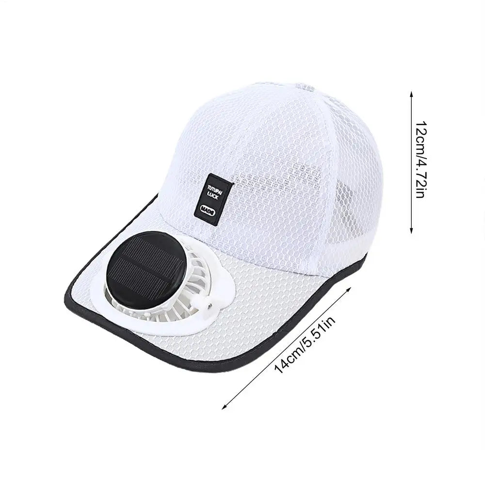Solar Powered Charge Fan Baseball Caps Adults Summer Outdoor Sun Shading Breathable Duck Tongue Mesh Caps Men Women