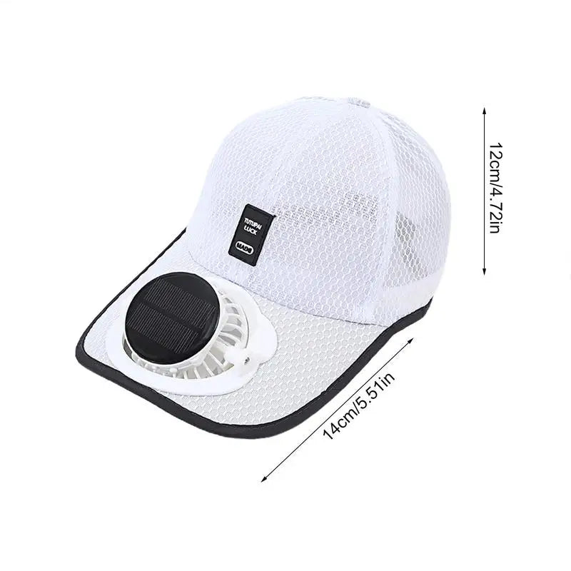 Solar Powered Charge Fan Baseball Caps Adults Summer Outdoor Sun Shading Breathable Duck Tongue Mesh Caps Men Women