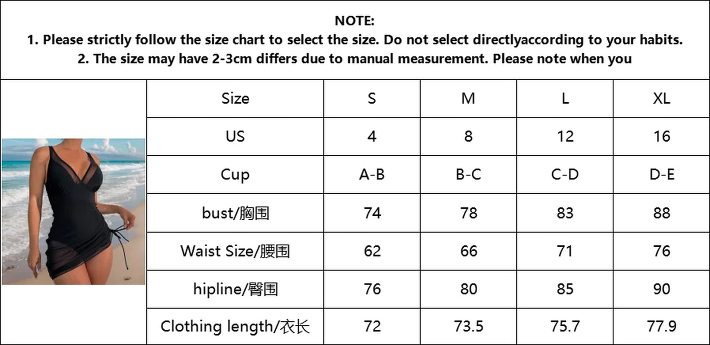 Contrast Mesh Swimsuit Monokini Swimdress Bathing Suit  Sleeveless  Summer Swimwear 