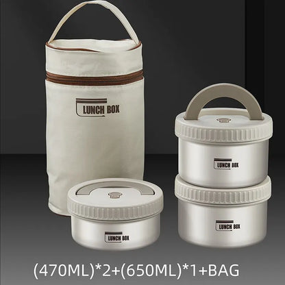 Lunch Box Portable Insulated Lunch Container Set Stackable  Stainless Steel Lunch Container