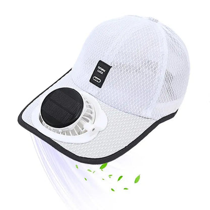 Solar Powered Charge Fan Baseball Caps Adults Summer Outdoor Sun Shading Breathable Duck Tongue Mesh Caps Men Women