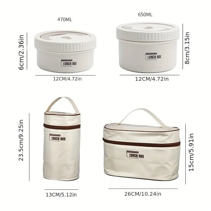 Lunch Box Portable Insulated Lunch Container Set Stackable  Stainless Steel Lunch Container
