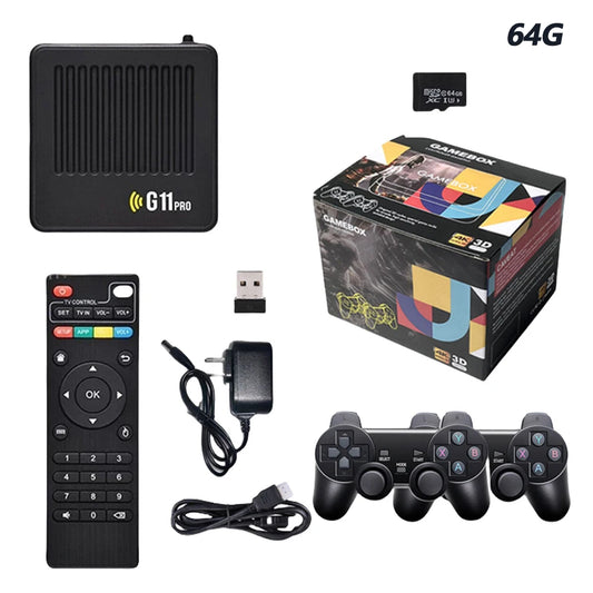 G11 Pro Video Game Console Ultra Low Latency 4K HD Video Game Box 256G Built in 60000 Retro Games 2.4G Wireless Dual Controllers