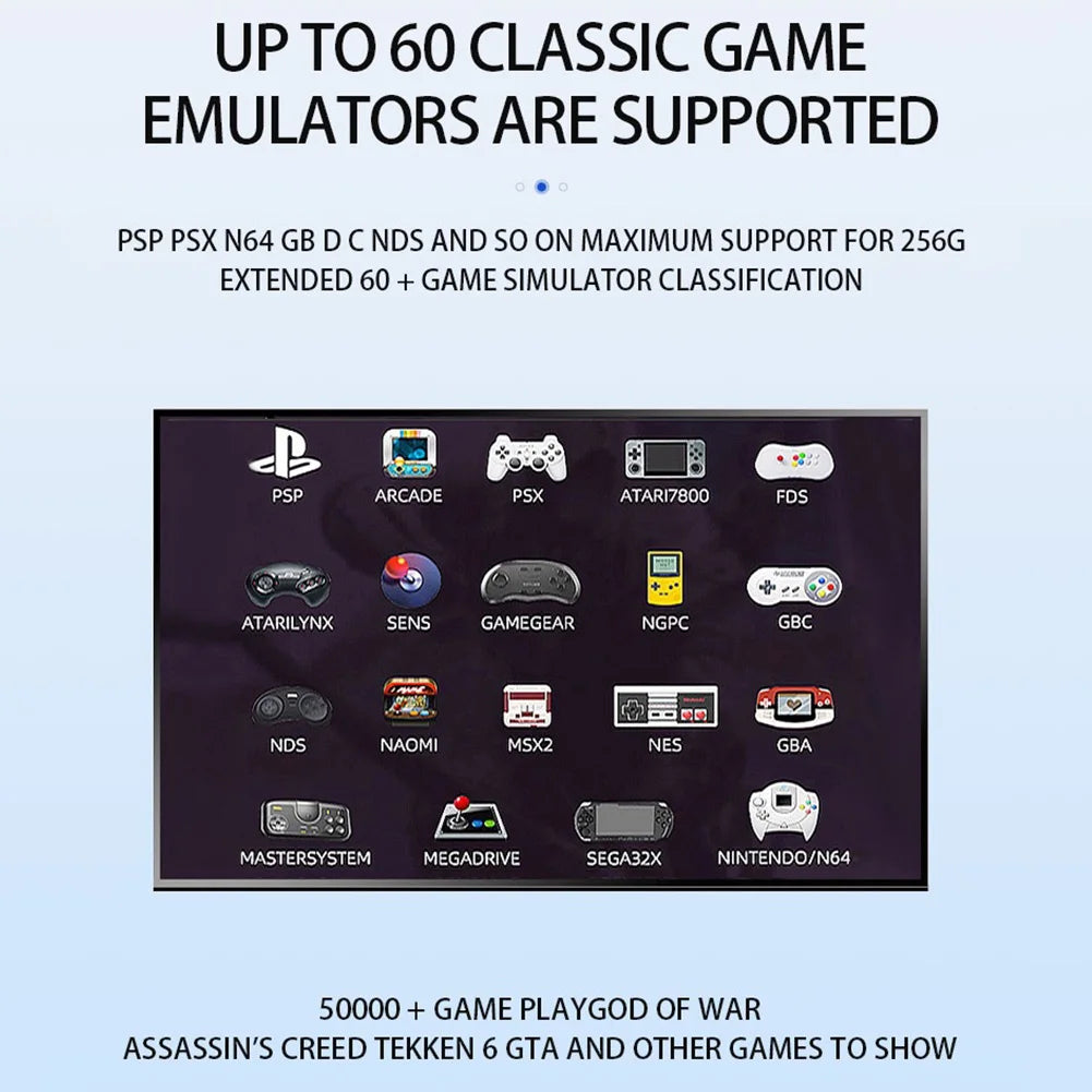 G11 Pro Video Game Console Ultra Low Latency 4K HD Video Game Box 256G Built in 60000 Retro Games 2.4G Wireless Dual Controllers