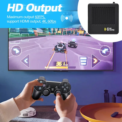 G11 Pro Video Game Console Ultra Low Latency 4K HD Video Game Box 256G Built in 60000 Retro Games 2.4G Wireless Dual Controllers