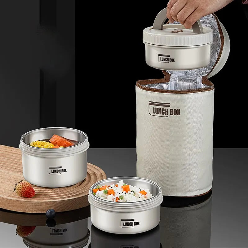 Lunch Box Portable Insulated Lunch Container Set Stackable  Stainless Steel Lunch Container