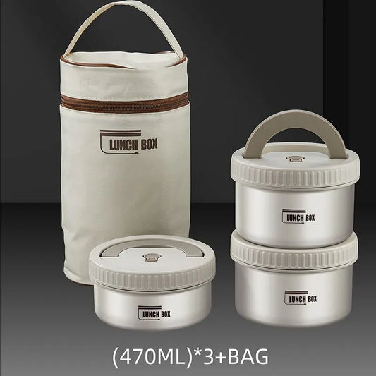 Lunch Box Portable Insulated Lunch Container Set Stackable  Stainless Steel Lunch Container