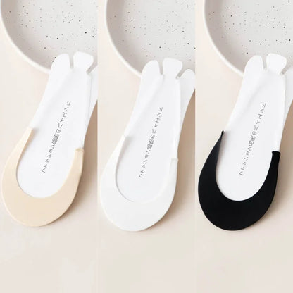 3 Pairs Invisible Boat Socks Women Summer Silicone Non-Slip Socks for High Heels Shoes Ice Silk Thin Half-Palm Suspender New