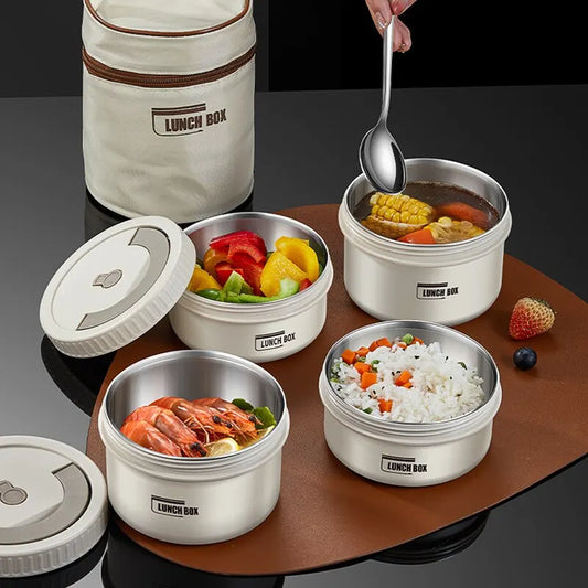 Lunch Box Portable Insulated Lunch Container Set Stackable  Stainless Steel Lunch Container