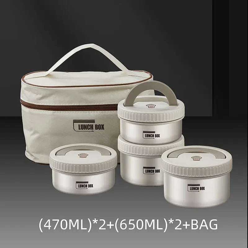 Lunch Box Portable Insulated Lunch Container Set Stackable  Stainless Steel Lunch Container