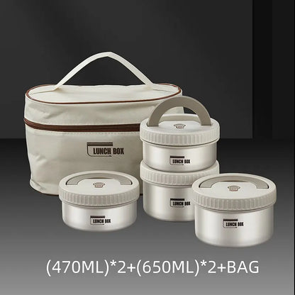 Lunch Box Portable Insulated Lunch Container Set Stackable  Stainless Steel Lunch Container